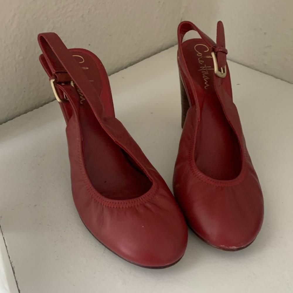 Cole Hahn Red Slingback Heel Size 6